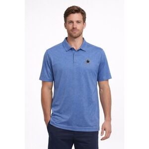 Dallas Cowboys Authentic Mens XL Polo Shirt Blue Heathered Performance Golf Tee
